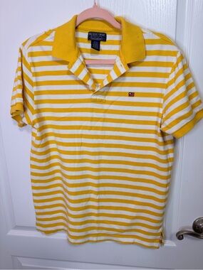 Polo by Ralph Lauren Yellow & White Striped Short-Sleeve Polo